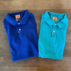 The Nike Polo Set - Royal Blue and Aqua - men’s large - bundle of two shirts
